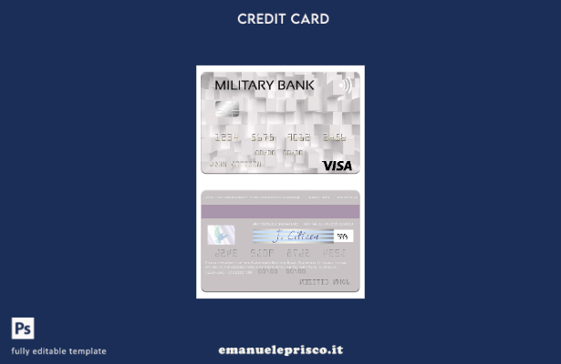 modello di carta visto Australia Australian Military Bank in stile verificato